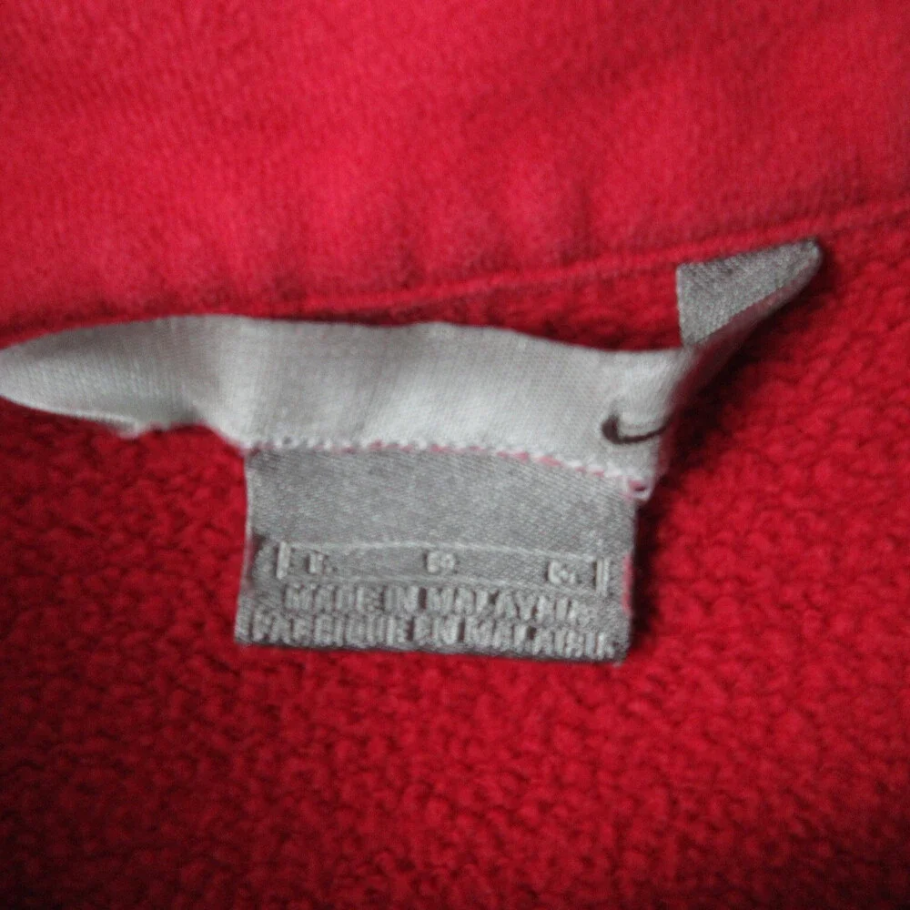 Nike Sweater Mens Large Red Blue Long Sleeve Sweatshirt 1/4 Zip
